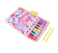 Fdit Tapis Musical pour bébé 2 en 1 avec 13 Touches, 5 Sons D'instruments et Tapis de Batterie pour un Apprentissage Interactif et un Lien entre Parents et Enfants (PINK)