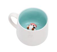 Fdit Tasse à café en Céramique avec Figurine Cachée en Bas, Tasse à thé Fantaisie avec Motif Animal de Dessin animé pour Boissons Matinales Amusantes 3D (Petite vache modèle 3D)