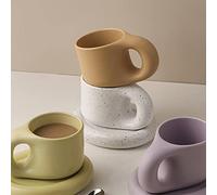 Fdit Tasse à café en Céramique Faite à la Main avec Design Rétro en Spirale 300ml pour Coffret Cadeau de Boissons Chaudes (#2)