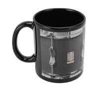 Fdit Tasse au Design Unique, Tasse à café Multifonctionnelle Vintage pour Amateur de Musique, Grand Batteur Noir (BLACK)
