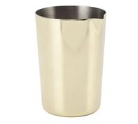 Fdit Tasse de Barman, Tasse à Mélanger à Cocktail en Acier Inoxydable avec Grand Diamètre et Bec Verseur, Antirouille Lavable au Lave-vaisselle, pour à Domicile et Barmans (Plaqué Or)