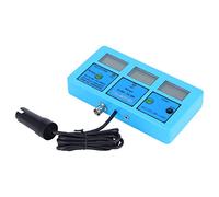 Fdit Testeur de qualité de L'eau 5 en 1 PH TDS EC CF, Testeur de Température avec Grand écran LCD pour Culture Hydroponique, Aquarium, Spa, Piscine (Prise UE 230-240V)