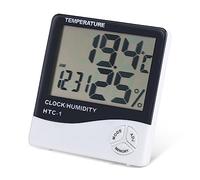 Fdit Thermomètre et Hygromètre D'intérieur LCD Numérique avec Grand écran, Réveil, Affichage du Calendrier, pour la Maison, le Bureau, la Crèche, la Salle de Bain, la Cuisine