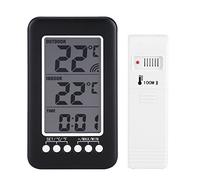 Fdit Thermomètre Numérique LCD Horloge Compteur de température sans Fil Transmetteur sans Fil Intérieur Extérieur