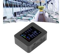 Fdit Thermomètre numérique multifonction 6 en 1 - Hygromètre - Moniteur - Détecteur de qualité de l'air - Testeur de température et d'humidité (Noir)