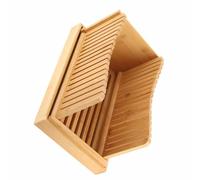 Fdit Trancheuse à Pain en Bambou, Largeur de Réglable Pliable avec Bac à Miettes pour Pain Fait Maison, Conception Compacte pour un Rangement Facile et une Propre