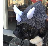 Fdit Triceratops - Chapeau pour Animaux de Compagnie, Costume Mignon pour Chien et Chat, avec Bande élastique Réglable, pour Jeu de Rôle de Fête d'halloween (Black)