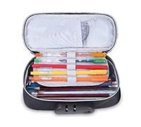 Fdit Trousse à Crayons avec Verrouillage par Mot de Passe, Sac à Stylos à Fermeture éclair sécurisé, Porte-crayon Léger à 4 Couches