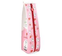 Fdit Trousse à Crayons en PU au Lait de Dessin animé, Sac de Rangement, Porte-Crayons pour Usage Scolaire (Pink)