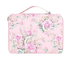 Fdit Trousse à Crayons, Organisateur de Rangement de Papeterie à Fermeture éclair à 4 Couches imprimé Rose avec 200 Emplacements pour Stylos et Dragonne pour étudiants en Art, école, (Fond de Teint