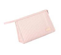 Fdit Trousse de Maquillage en Cuir PU Grande capacité, Couleur Vive, étui Portable avec Poche Filet Respirante pour Articles de Toilette et Essentiels de Voyage (Pink)