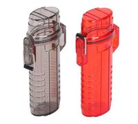 Fdit Tube de Rangement étanche, Paquet de 2 Conteneurs de Poche en Plastique de Camping Hermétiques avec Lanière et Joint, étui étanche Portable pour Clés, Bijoux, Monnaie (Noir et Rouge)