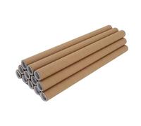 Fdit Tubes D'expédition de 2 Pouces X 18 Pouces avec Couvercles à Pression Blancs, Tubes D'affiches en Papier Kraft enroulé en Spirale pour L'expédition et le Stockage D'affiches, (3,4*51cm)