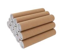 Fdit Tubes D'expédition de 2 Pouces X 18 Pouces avec Couvercles à Pression Blancs, Tubes D'affiches en Papier Kraft enroulé en Spirale pour L'expédition et le Stockage D'affiches, (5,3*30cm)