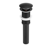 Fdit Universal Pop Up Bouchon de Vidange avec Débordement pour Lavabo de Salle de Bains Vanity Sink (Noir)