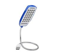 Fdit USB Llumière Mini 28 LED Lampe de lecture pour livres portable flexible Col de Cygne ordinateur avec Interrupteur Lumière pour Lecture de Nuit Travail Voyage 3 Couleurs (Bleu)