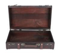 Fdit Valise Nostalgique Rétro en Bois Antique, Double Couche de Grande capacité, Antique pour Accessoires de Photographie, Ornement de Boîte de Décoration Artisanale