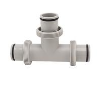 Fdit Valve à Piston de Tuyau de Piscine Divisée 2 en 1 en Forme de T, Remplacement de Valve à Piston pour Système de Circulation de Filtre, Entretien de Pompe de Piscine avec Anneau