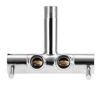 Fdit Vanne D'angle Murale en Laiton, Vanne à Double Sortie Chromée avec Bobine en Céramique pour Robinet D'évier de Lavabo