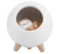 Fdit Veilleuse LED, Chat Mignon Petite Maison pour Animaux de Compagnie LED USB Charge Lampe de Nuit Chambre éclairage Décoration(Blanc)