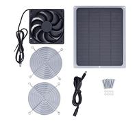 Fdit Ventilateur à Panneau Solaire, Ventilateur D'extraction à énergie Solaire Monocristallin 6W pour Serre, Animalerie, Camping-Car, Ventilation de Poulailler, 18,5x21,5 Cm