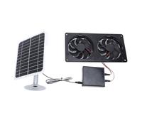 Fdit Ventilateur D'extraction de Panneau Solaire 20W, Ventilateur de Ventilation Solaire étanche IPX7 avec Batterie pour Serre, Poulailler, Niche pour Chien