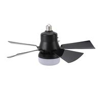 Fdit Ventilateurs de Plafond, Petite Lampe de Ventilateur E26 avec Télécommande, 3 Températures de Couleur et 3 Réglages de Vitesse du Vent pour Chambre à Coucher, Salon, Cuisine (BLACK)