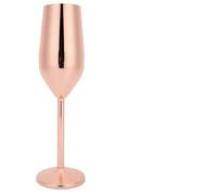 Fdit Verre à Champagne en Acier Inoxydable 304, Revêtements électrolytiques Polis Miroir, Grande Base Stable, Toucher Confortable, Paroi Intérieure Sablée, avec un Design Novateur (Or Rose)