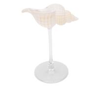 Fdit Verre à Vin en Coquille de Conque Fait à la Main, Coquille de Mer Naturelle Non Teinte et Gobelet en Verre pour Boissons Froides, Tasse Décorative Unique pour Fête de Mariage et (Style 3)