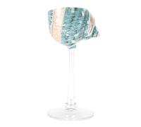 Fdit Verre à Vin en Coquille de Conque, Gobelet à Longue Tige fabriqué la Main pour Boissons Froides, Décoration de Centre de Table en Coquille Naturelle et en Verre, (Base Transparente Verte)