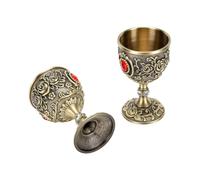 Fdit Verre à Vin en Forme de Rose, Médiévale émaillée or, Lot de 2 Pièces pour Décoration de Table (Bronze)