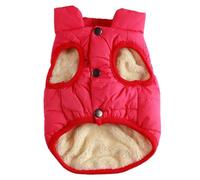 Fdit Veste pour Chien, Manteau Coupe-Vent de Style Gilet pour Chiot par Temps Froid avec Bande Réfléchissante et Sangles Réglables pour Chiens de Petite et Moyenne Taille (Rouge)
