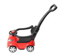 Fdit Voiture à Pousser pour Enfants avec Volant à Sifflet, Poussette à Pousser pour bébé, Utilisation en Extérieur, Rouge