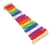Fdit Xylophone 15 Notes, Jouet Musical en Pin et Aluminium avec 2 Maillets, Instrument éducatif pour la Coordination œil-main et la Reconnaissance des Couleurs