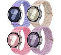 Fdjhy-4 Pcs Bracelets Nylon Tressés Pour Samsung Galaxy Watch 7/6/5/4/Fe 40mm 44mm/Watch 6 Classic 43mm 47mm/5 Pro 45mm/4 Classic 42mm 46mm20mm Élastique Ajustable Sports Bracelet Pour Femme Homme