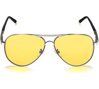 Fdjhy-Polarisierte Pilotenbrille Für Herren Damen Metall Flat Top Sonnenbrille Leicht Fahren Uv400 Outdoor 58mmflat Top (Black Frame/Yellow Lens)