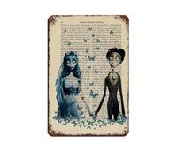 FDKLK Affiche vintage en métal de Tim Burton avec inscription « Bride and Butterflies » - Décoration murale rétro - 20 x 30 cm