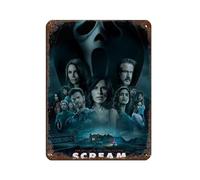 FDKLK Poster de film Scream 2022 en métal vintage pour pub, club, café, bar, maison, décoration murale rétro, 30 x 40 cm