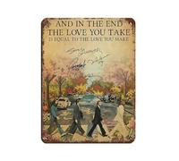 FDKLK Poster vintage en métal avec inscription « The Beatles End You Accept Love Is Equal » pour pub, club, café, bar, maison, décoration murale rétro 30 x 40 cm