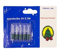 FDL Lot de 5 ampoules transparentes avec base verte 5 V 0,7 W 0,14 A (S44)