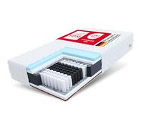 FDM Calmera Max Matelas à Ressorts ensachés 140x200 cm, 7 Zones, Mousse HR Ultra-élastique + Coco, fermeté H3/H4 (mi-Souple/Ferme), Hauteur 26 cm, Double Face, Housse Amovible et Lavable