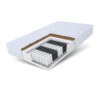 FDM Home Matelas 100x200 cm Épaisseur 17 cm Matelas à Ressorts Ensachés Fermeté H3 H4 Deux Faces 7 Zones de Confort Couche de Coco Housse Lavable Oeko-TEX Hypoallergénique