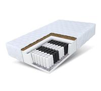 FDM Home Max Matelas 100x200 cm Épaisseur 24 cm Matelas à Ressorts Ensachés Fermeté H3 H4 Deux Faces 7 Zones de Confort Couche de Coco Housse Lavable Oeko-TEX Hypoallergénique