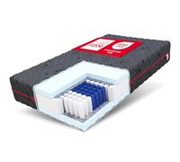 FDM Luno Matelas 100x200 cm Matelas à Ressorts Ensachés Épaisseur 21 cm Fermeté H3 Matelas à Deux Face Oeko-TEX Hypoallergénique Housse Lavable