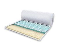 FDM Malta - Surmatelas en latex - 140 x 200 cm - Dureté H2 H4 - Hauteur : environ 8 cm - Mousse HR profilée en latex - Convient aux personnes allergiques - Certifié Öko-Tex