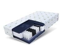 FDM Matelas Noir 100x200 cm Ressorts ensaches et Mousse polyuréthane Épaisseur 23 cm Dureté H3/H4 Mousse HR Oeko-Tex Antiallergique Housse AloeVera