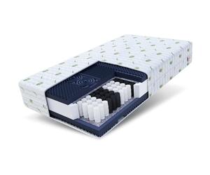 FDM Matelas Noir 100x200 cm Ressorts ensaches et Mousse polyuréthane Épaisseur 23 cm Dureté H3/H4 Mousse HR Oeko-Tex Antiallergique Housse AloeVera