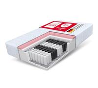 FDM Memory Matelas 100x200 cm Épaisseur 24 cm Matelas à Ressorts Ensachés avec Mousse Visco Fermeté H2 H3 Deux Faces 7 Zones de Confort Housse Lavable Oeko-TEX Hypoallergénique