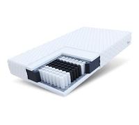 FDM Orthia Matelas à Ressorts ensachés 90x200 cm, 7 Zones, fermeté H3 (moyennement Ferme), Hauteur 17 cm, Mousse de polyuréthane, Double Face, Housse Amovible et Lavable