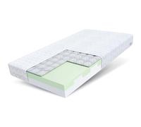 FDM Paulo Matelas 90x160 cm Mousse à Mémoire de Forme avec Couche de Sarrasin Naturel Épaisseur 16 cm Fermeté H3 Matelas à Deux Faces 7 Zones de Confort Housse Lavable Oeko-TEX Hypoallergénique